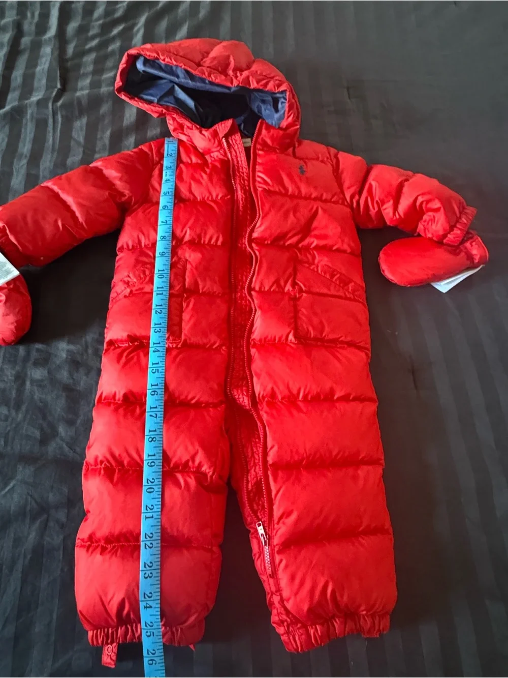 Ralph Lauren Bright Red Quilted Baby One-Piece Snowsuit